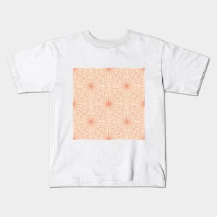 Bright Orange Swirl Mandala Pattern Kids T-Shirt